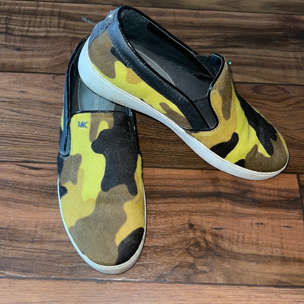 Michael Kors slip on sneaker cowhide camo print